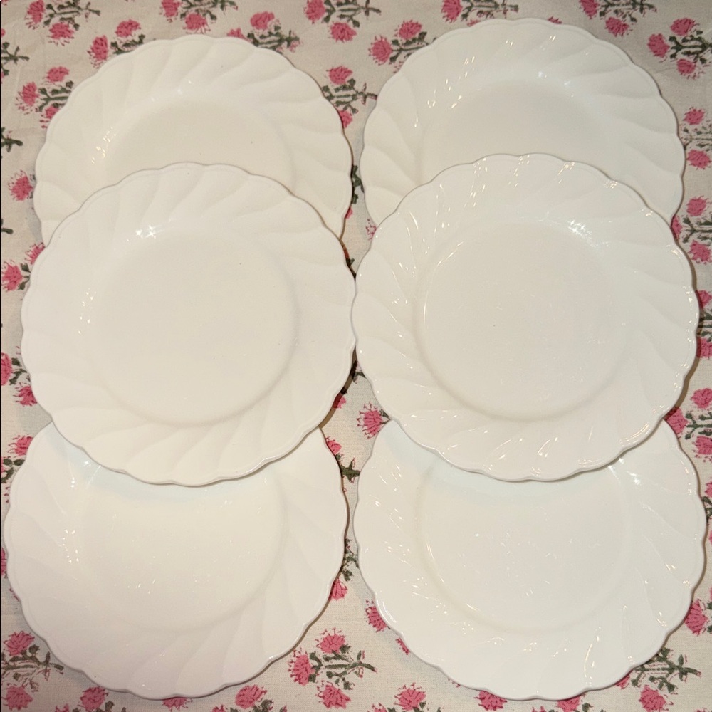 Noritake Windsor White Scalloped Porcelain Bread/dessert Plates - Set of 6